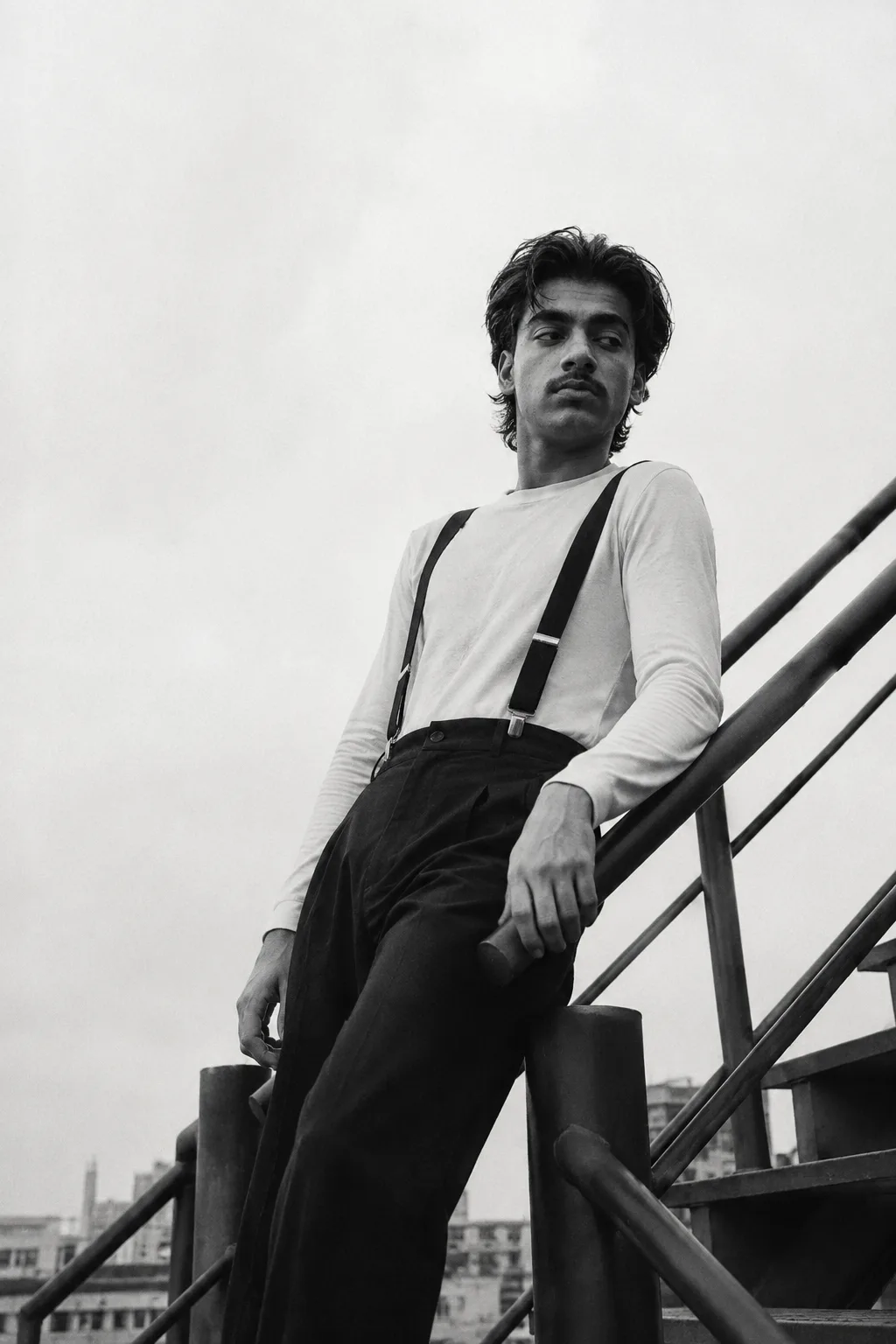 Black & White Suspender Fashion Portrait