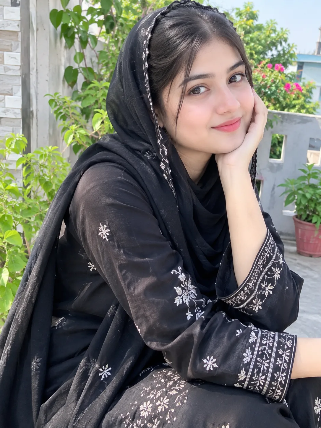 Elegant Black Outfit 🌸 | Beautiful Garden Portrait
