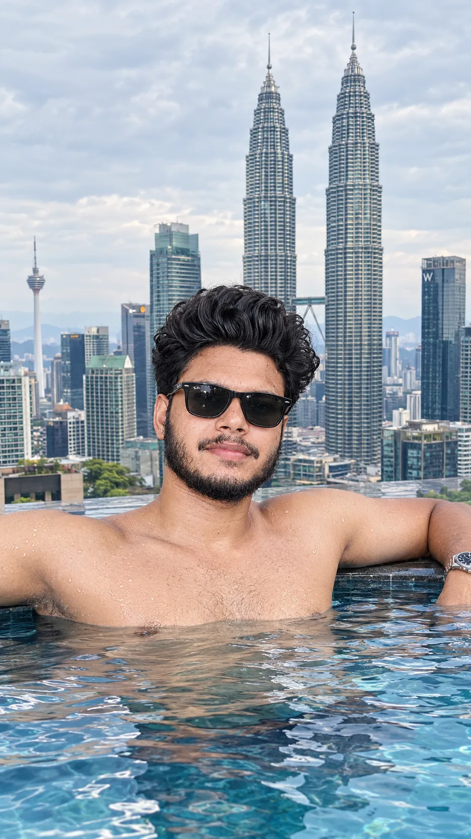 Rooftop Pool Vibes with Petronas Towers
