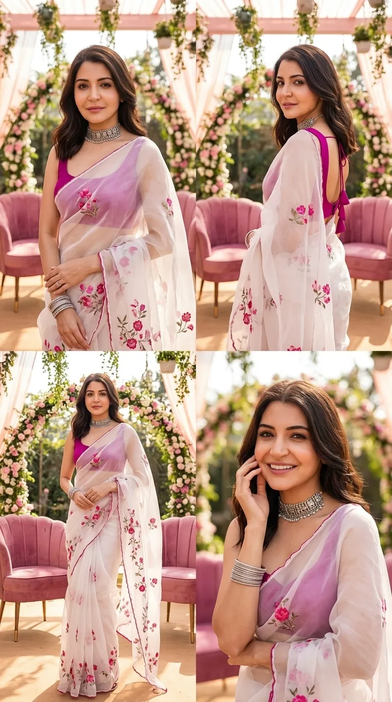 🌸✨ Pink Saree Photography – Elegant Indian Ethnic Fashion & Outdoor Portraits