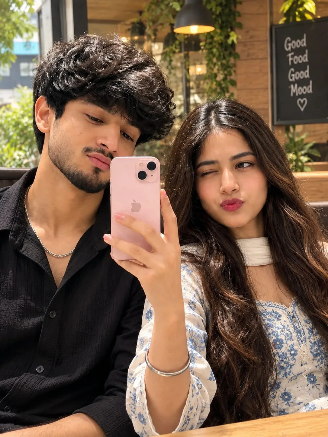 Café Couple Selfie