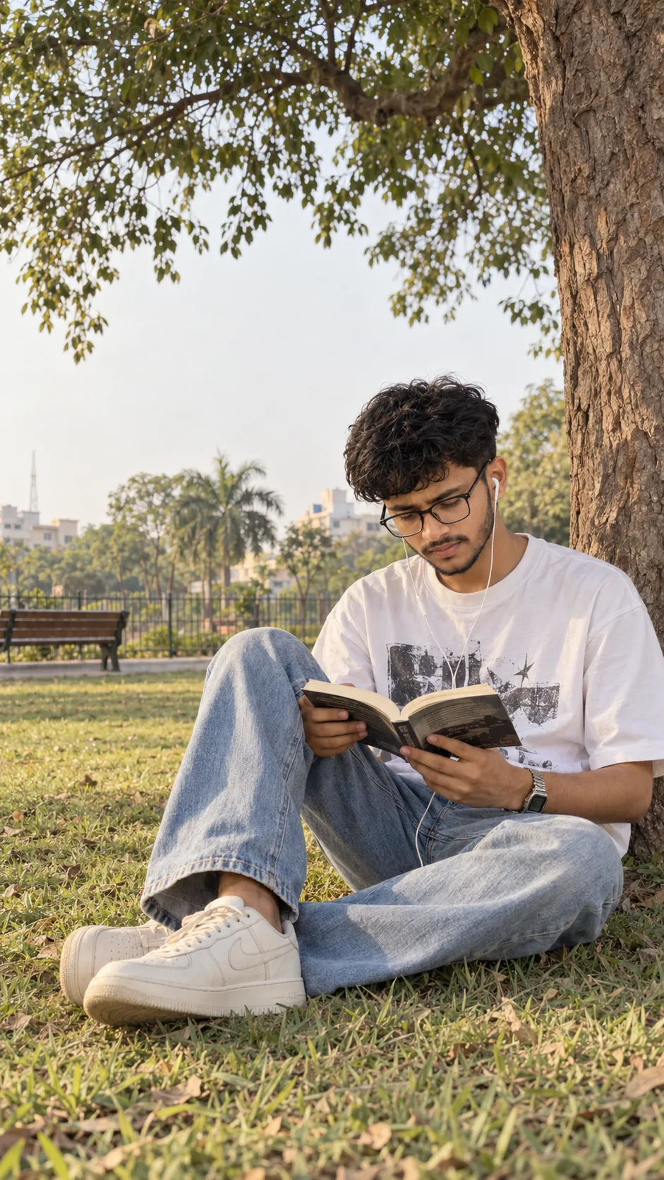 Quiet Moments Under the Tree 🌿📖