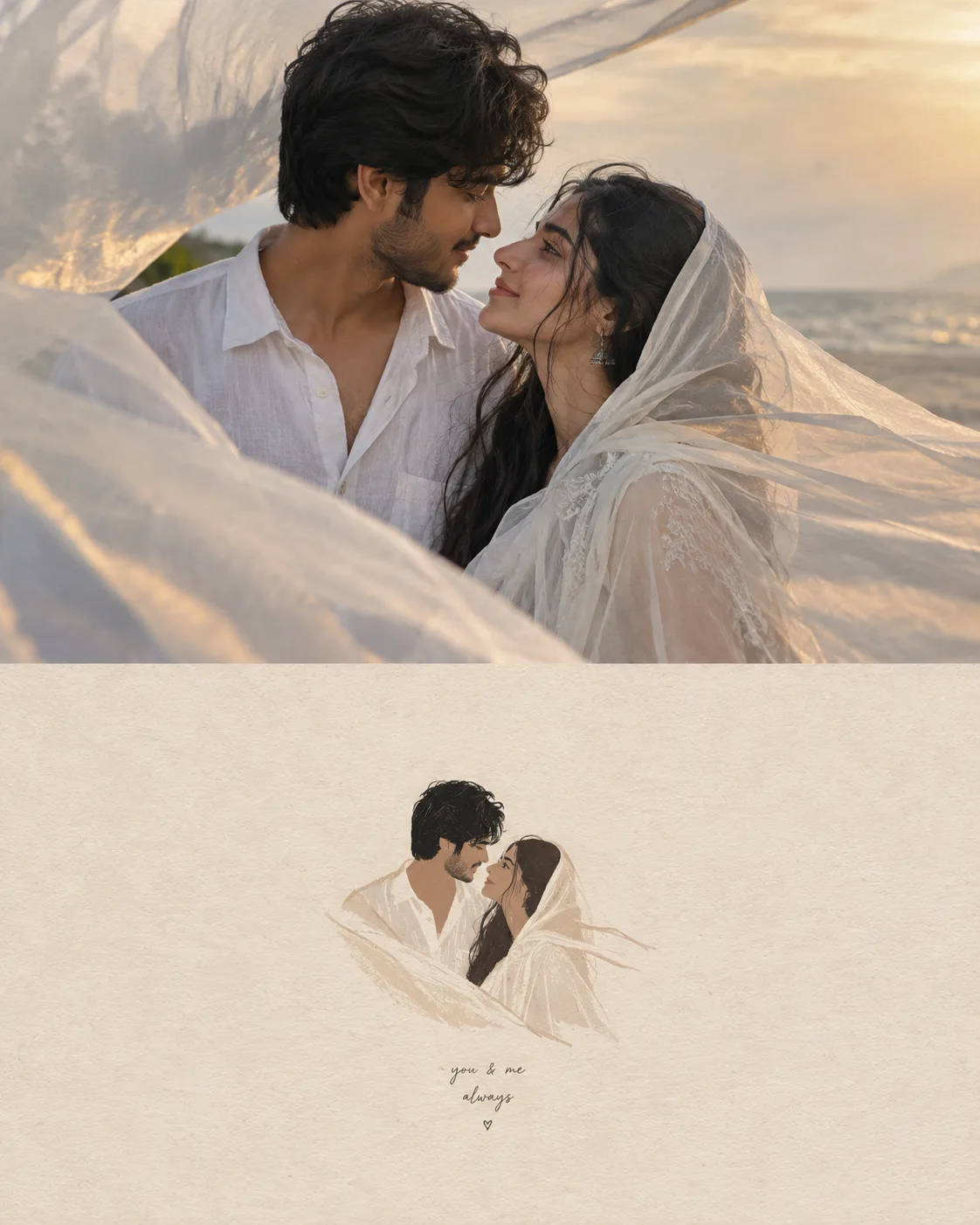 Ultra realistic cinematic portrait of a young couple