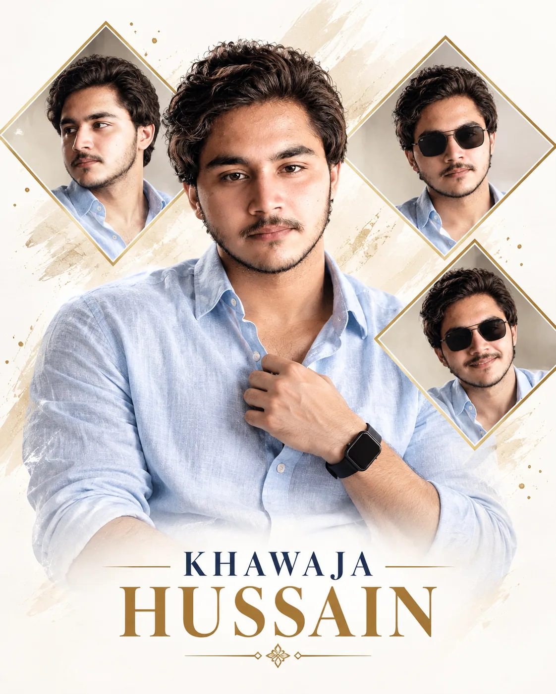Khawaja Hussain — Golden Elegance Birthday Portrait
