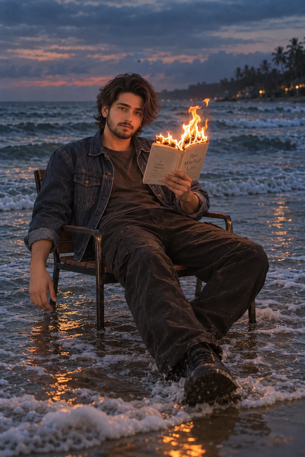 Burning Book by the Twilight Shore