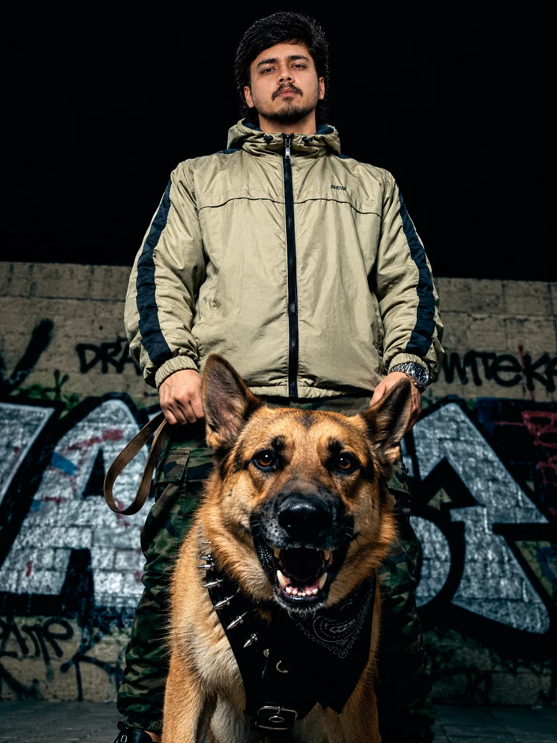 Guardian & Beast — Urban Night Portrait