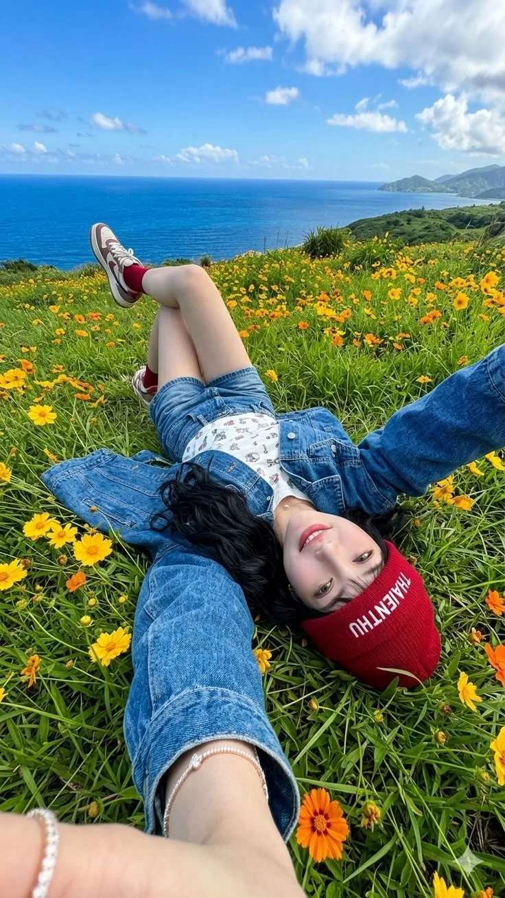 Viral Wildflower Meadow Ocean View Picnic Aesthetic 🌼🌊☁️