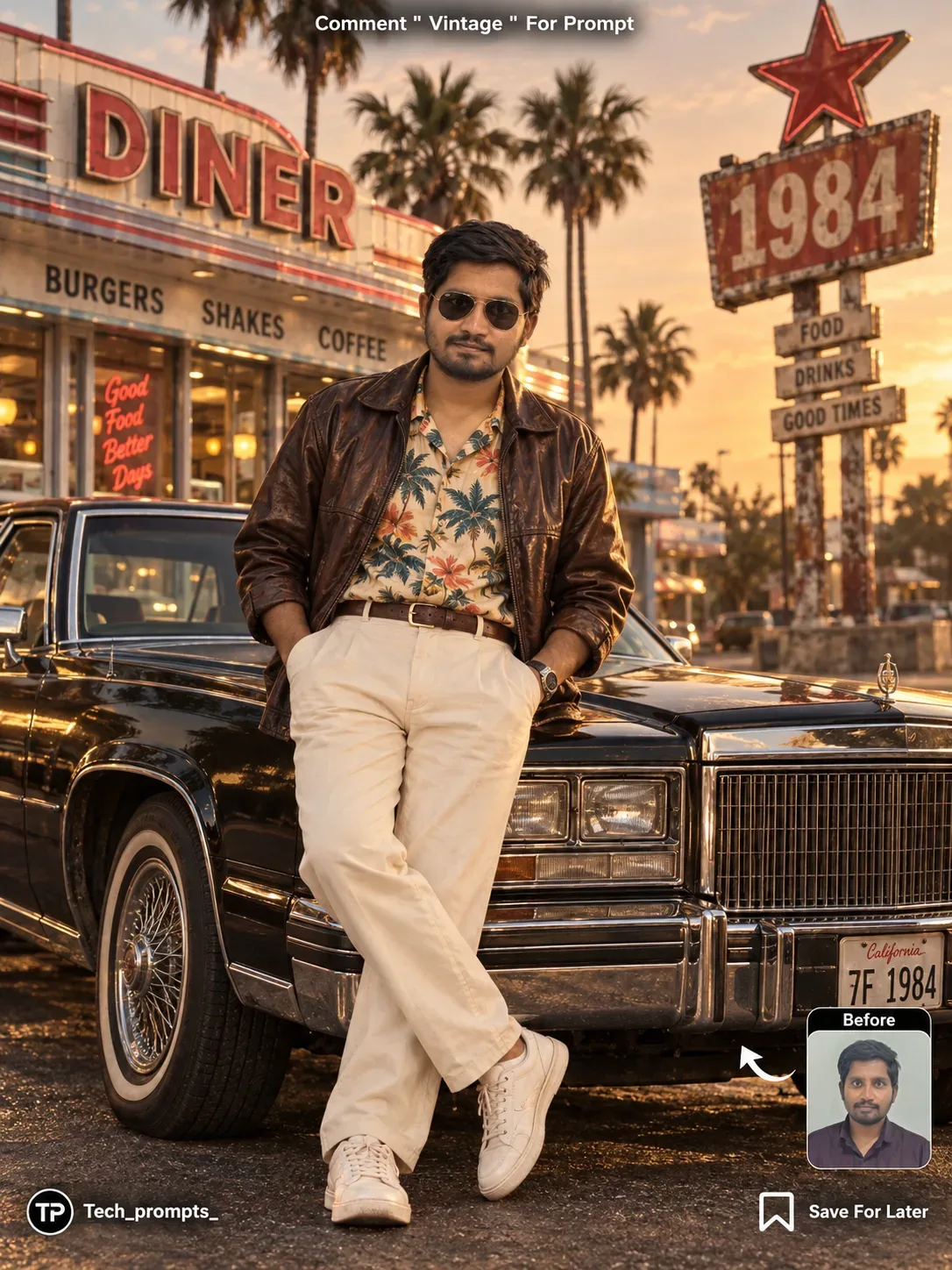 cinematic-1980s-retro-diner-car-portrait Created by  @tech_prompts
