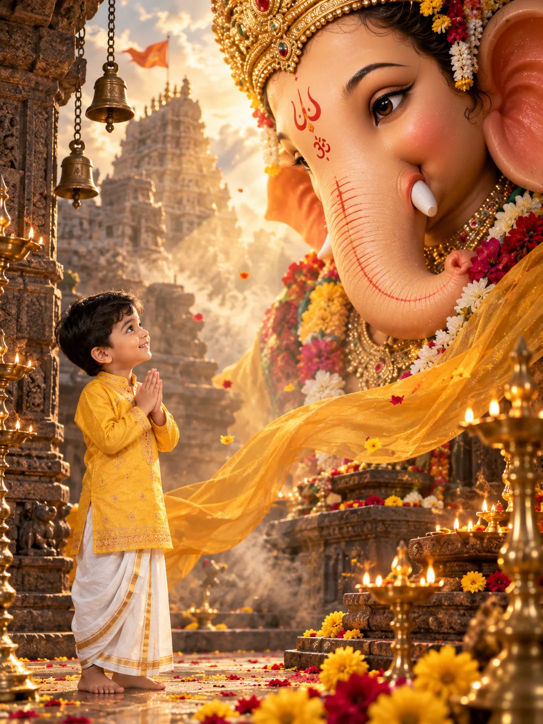 devotional-ganesha-portrait-with-indian-boy