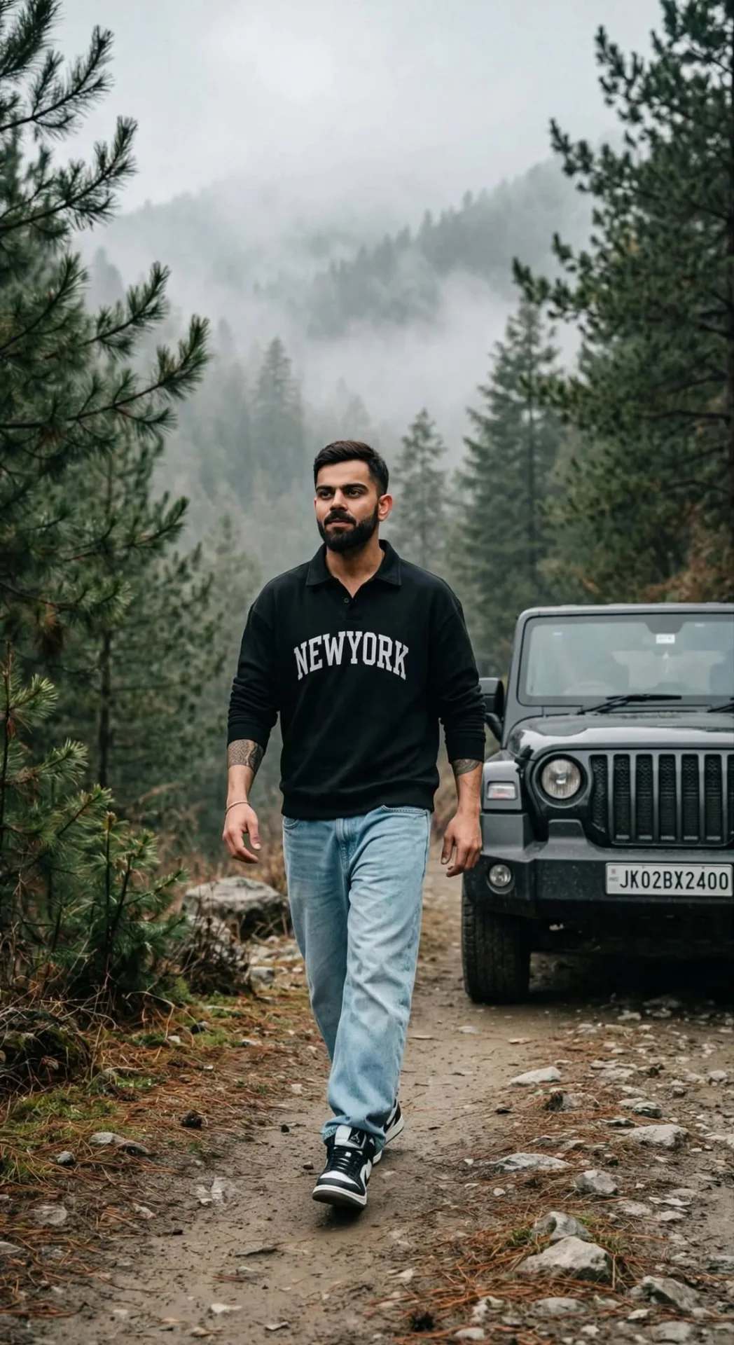 Mountain Jeep Photoshoot Portrait - Cinematic Style