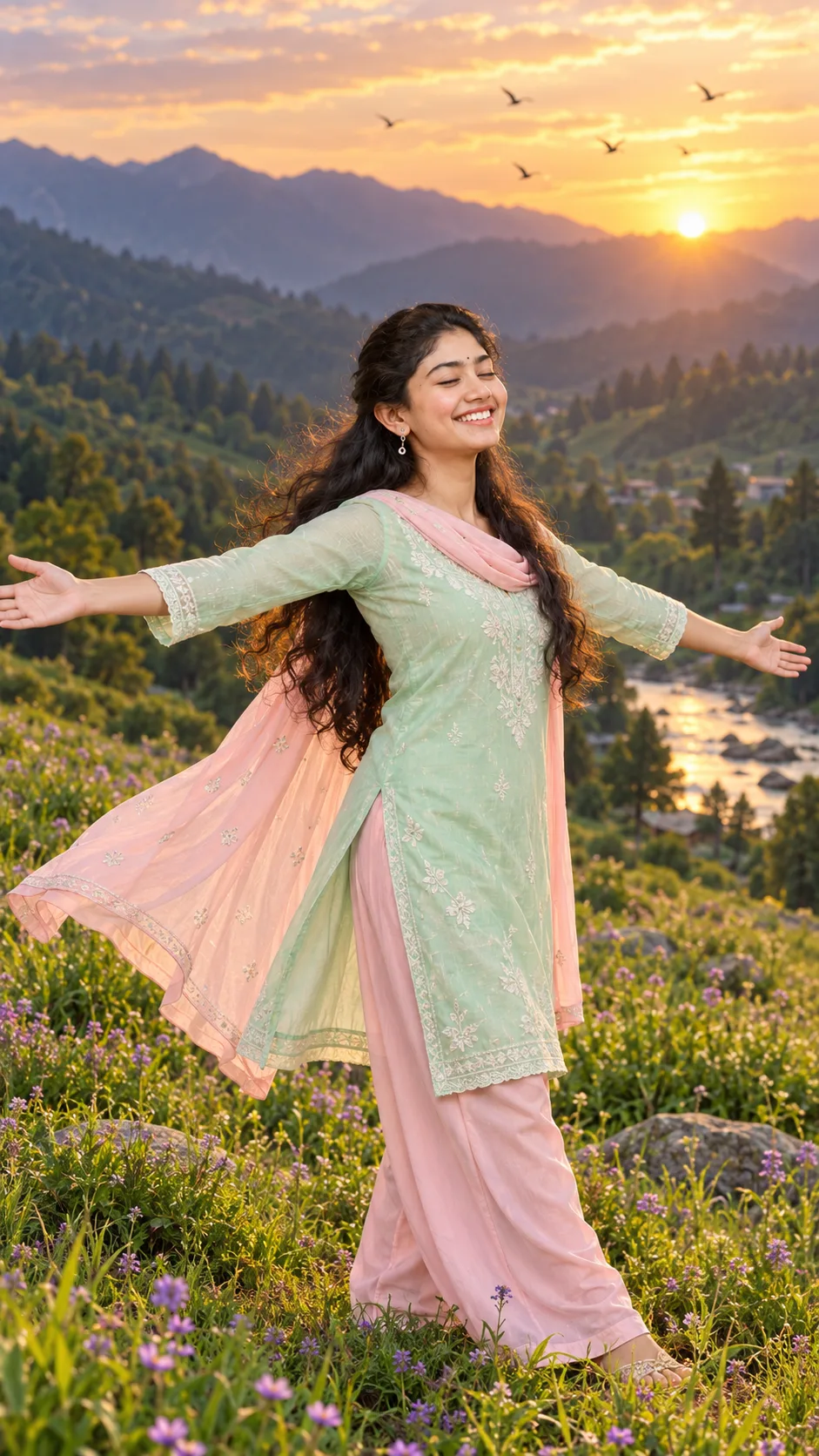 Lost in the Beauty of the Mountains | Dreamy Sunset Portrait