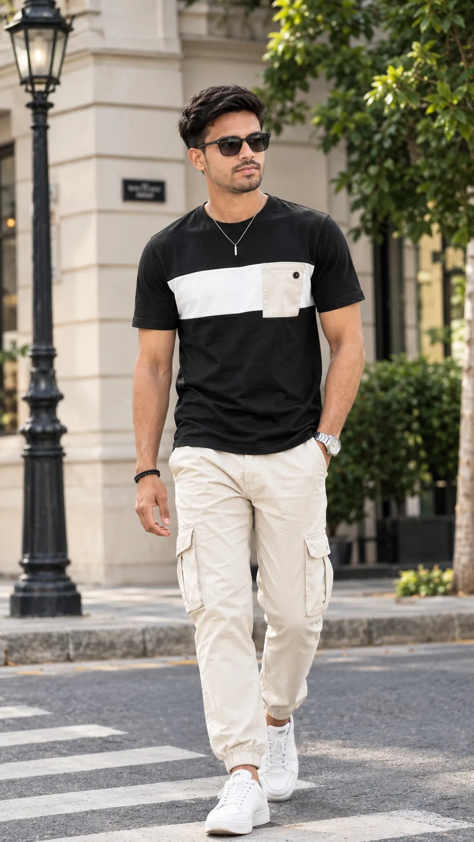 Black & Cream Street Style | Modern Urban Look 🖤🤍