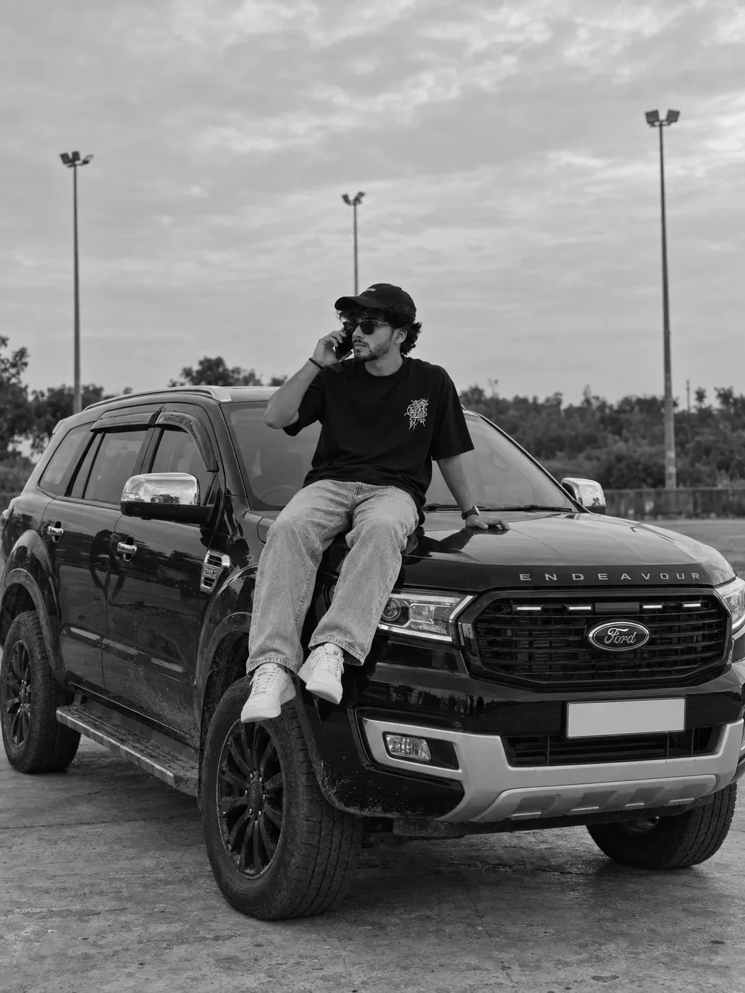 Black and White Car AI Photo Prompt for Boys