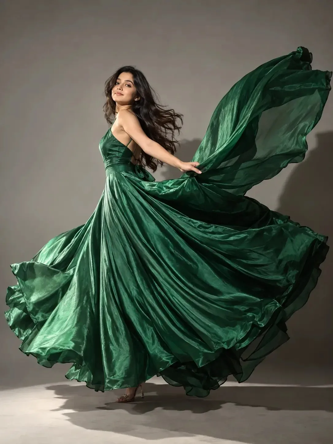 Emerald Satin Elegance