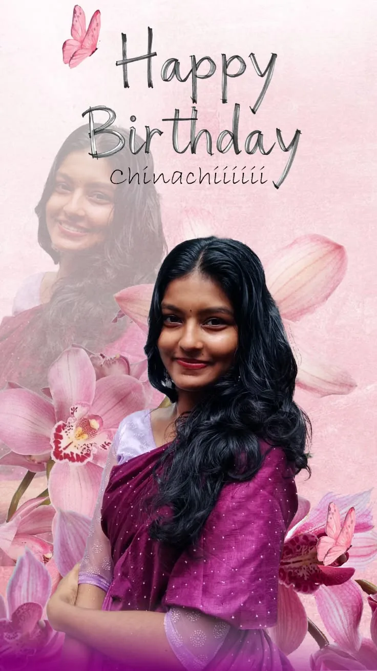 Happy Birthday Chinachiiii – Pink Floral Birthday Portrait
