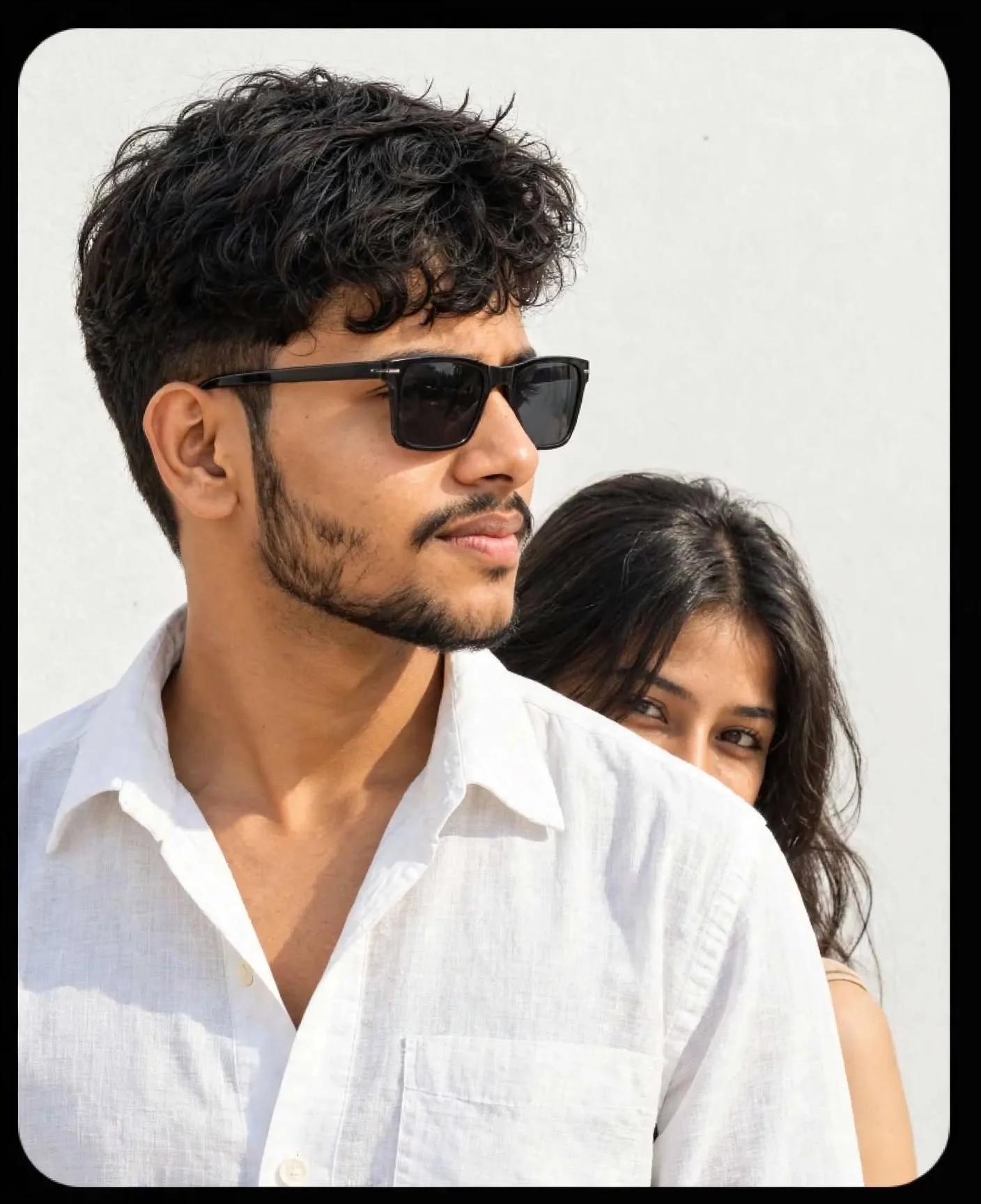 Sunny Couple Portrait - White Shirt Aesthetic