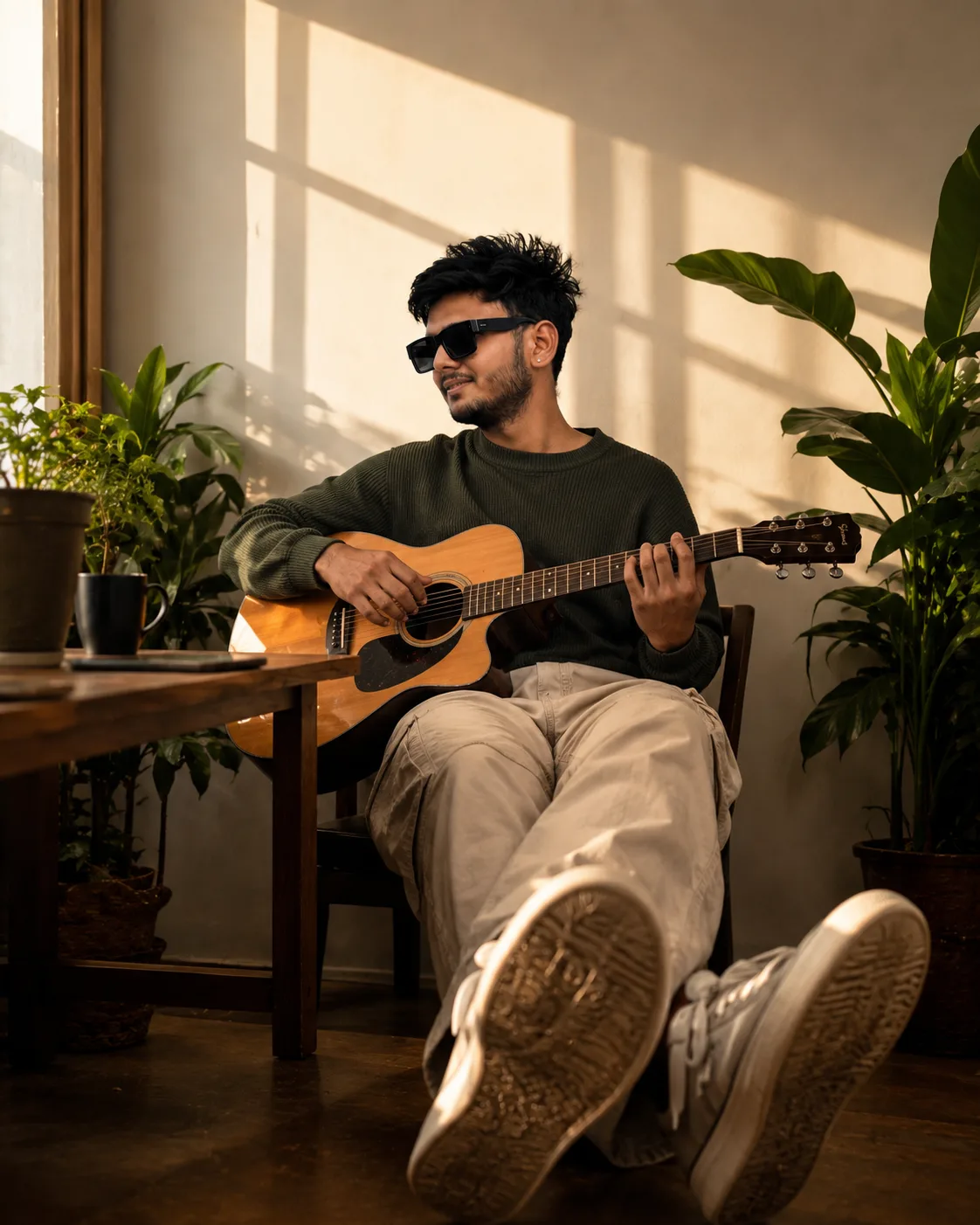 Golden Hour Guitar Portrait