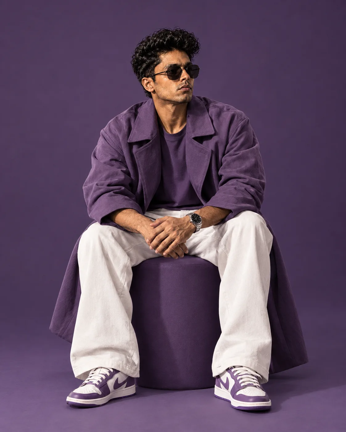 Create an ultra premium Gen-z fashion editorial portrait