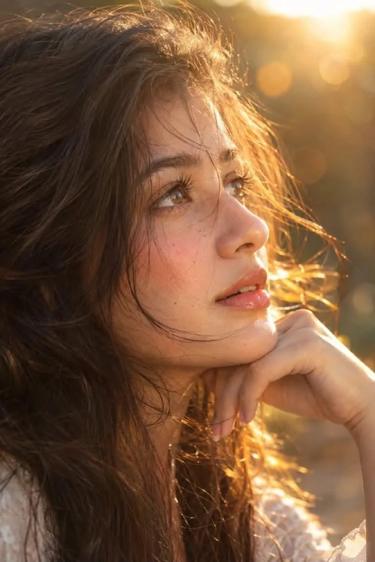 realistic close-up portrait of an adult woman