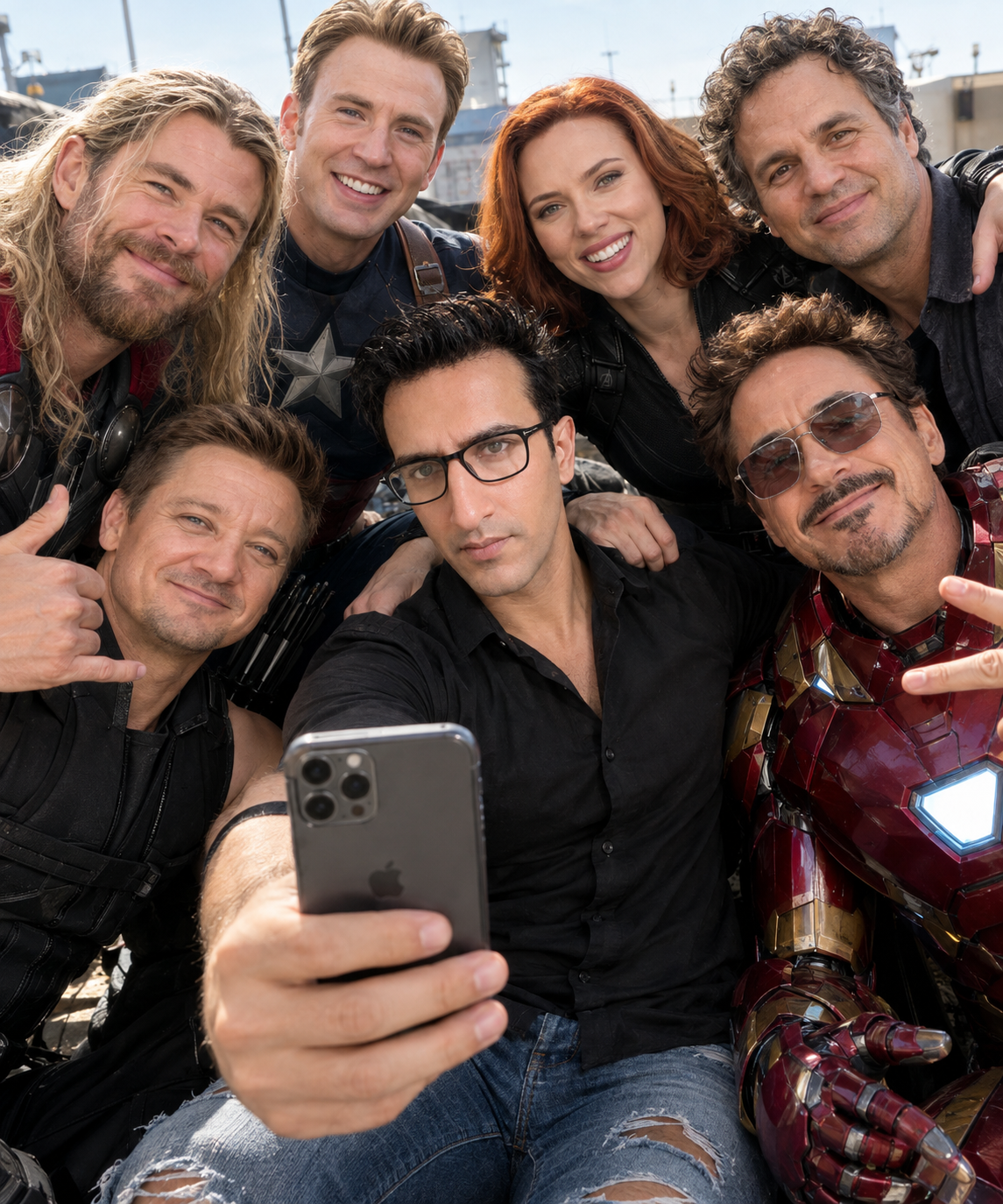 Original 6 Avengers Selfie