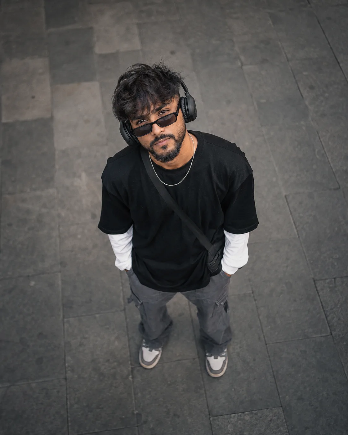 Cinematic Top-Down Streetwear Portrait