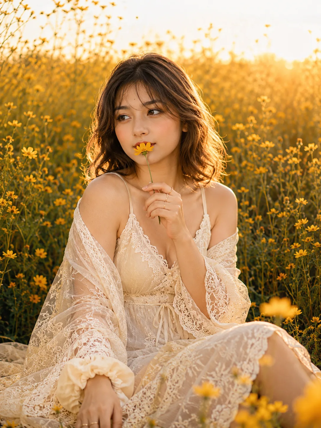 Golden Whispers in the Wildflowers 🌼✨