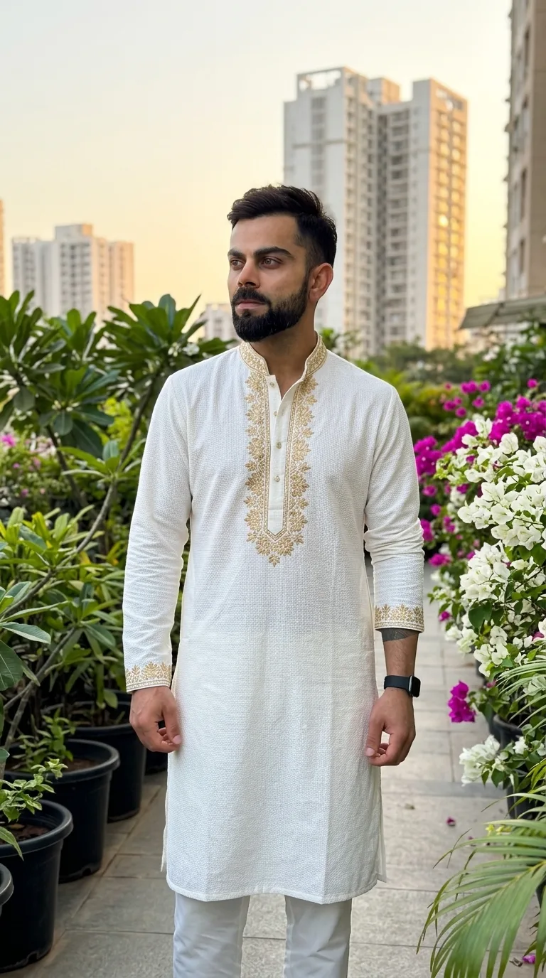 ππ€ White Kurta Golden Hour Portrait Prompt | Instagram Aesthetic β¨
