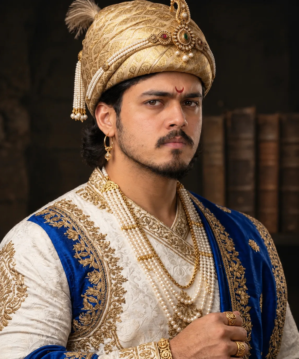 Shiva ji Royal Warrior Prince | Regal Indian Maharaja Portrait