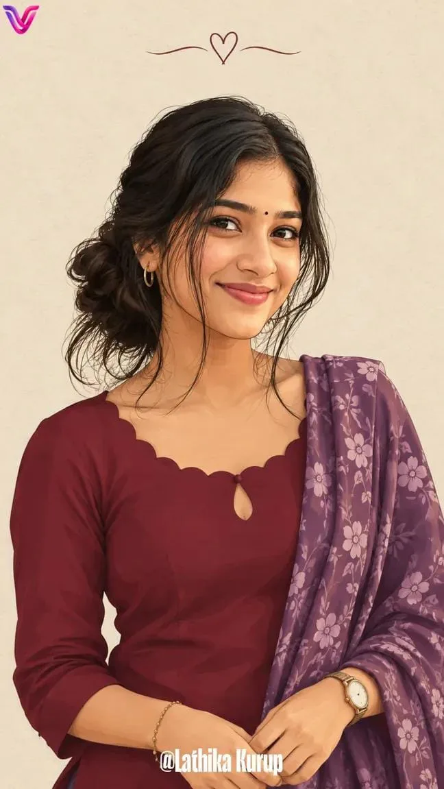 Graceful Elegance in Maroon & Floral Dupatta  Tags:
