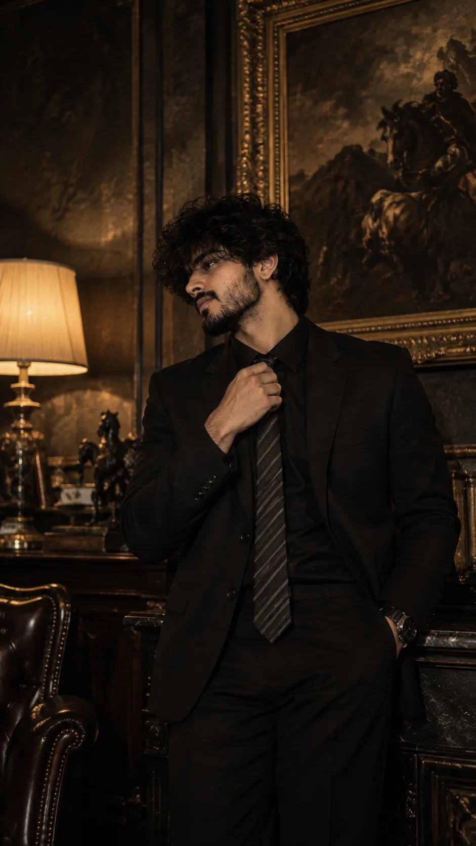 Black Suit Dark Cinematic Portrait