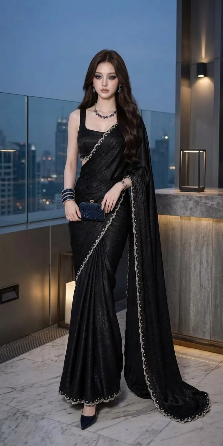Elegant Black Sraee and City View
