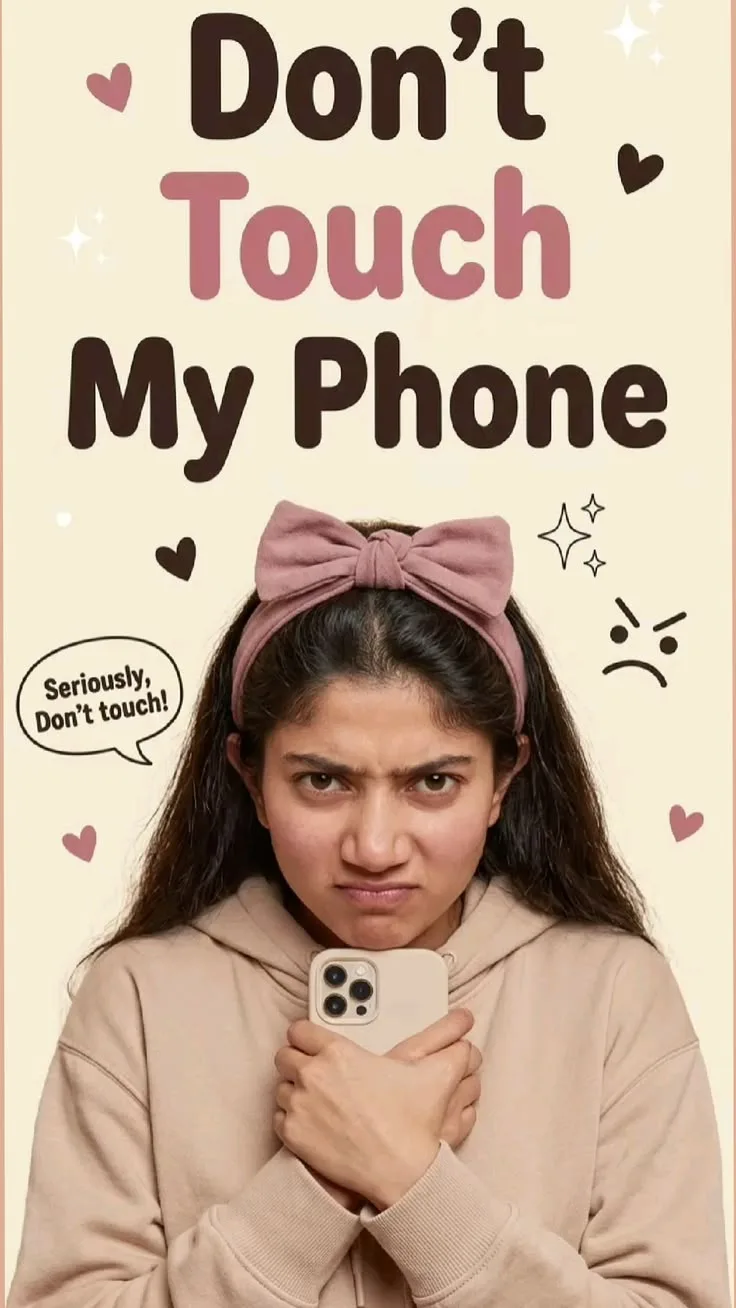 Don’t Touch My Phone – Cute Angry Girl Poster