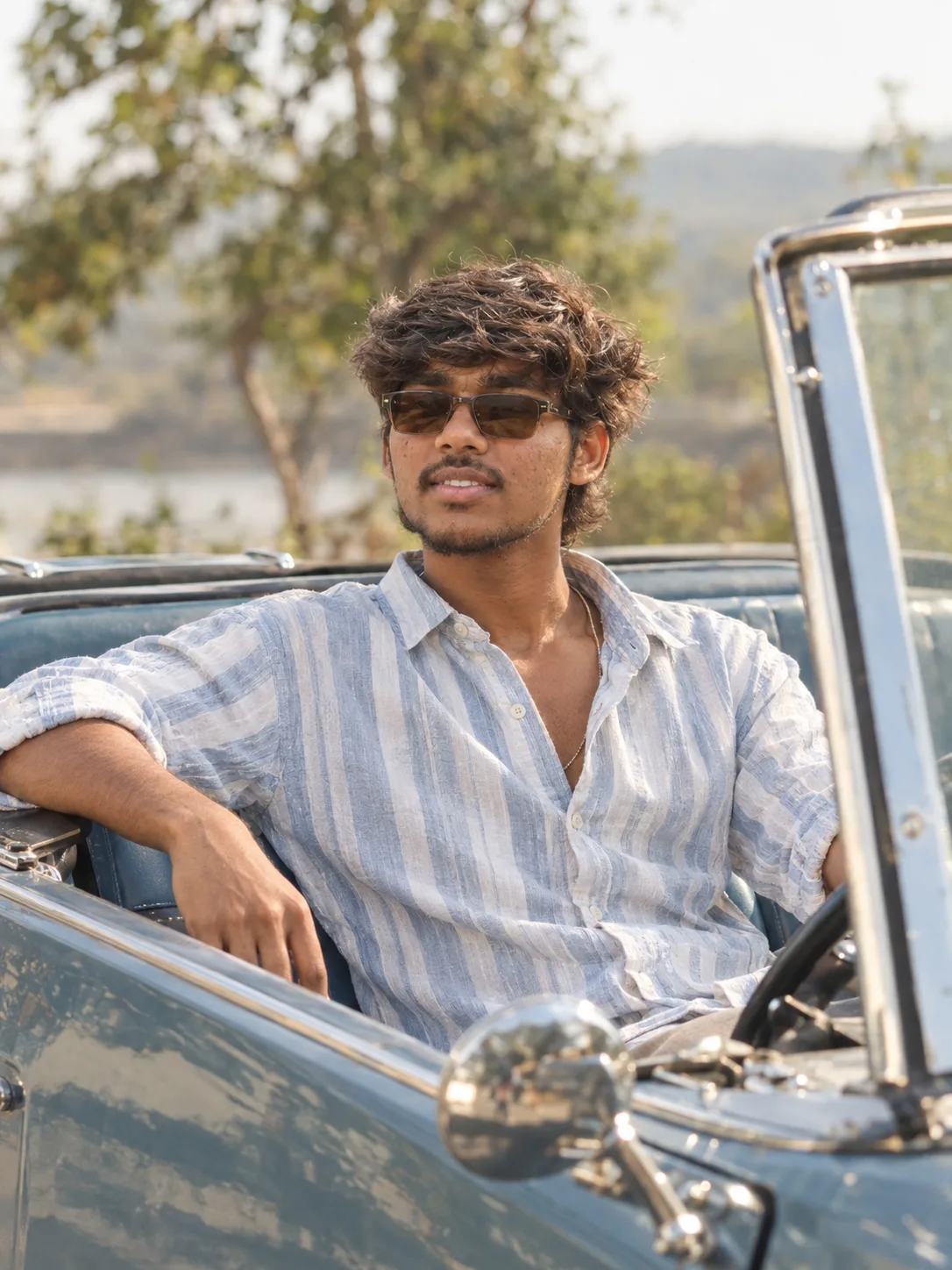 In a car