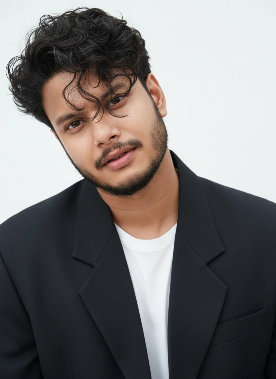 :** Professional Portrait of Young Man in Black Blazer