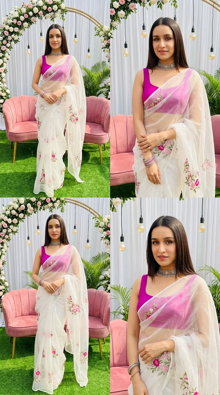 🌸✨ Pink Saree Photography – Elegant Indian Ethnic Fashion & Outdoor Portraits