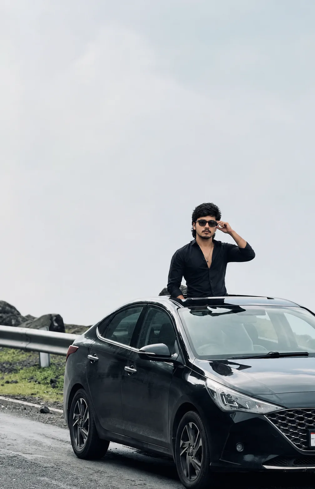 Mountain Drive – Black Car & Midnight Style