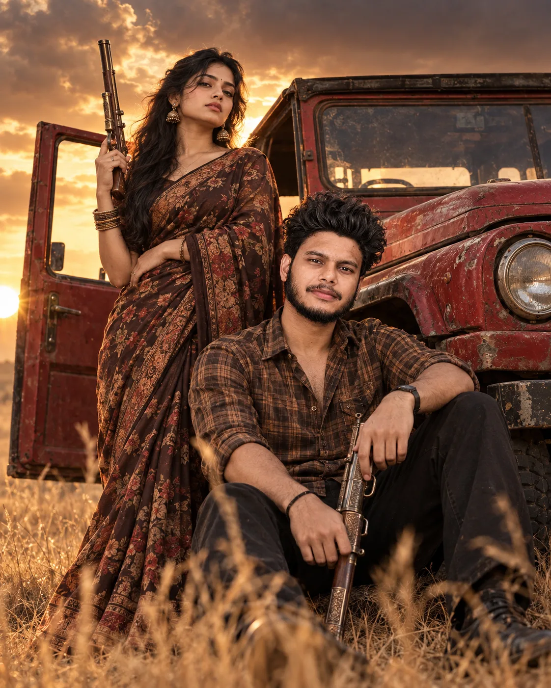 Rust & Romance — Vintage Jeep Sunset