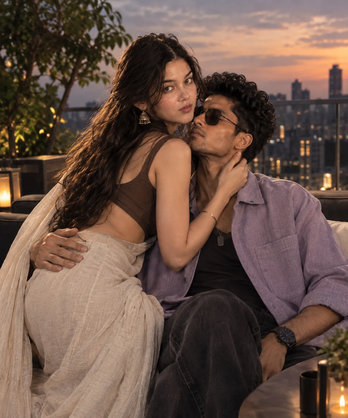 Ultra realistic cinematic romantic couple photoshoot