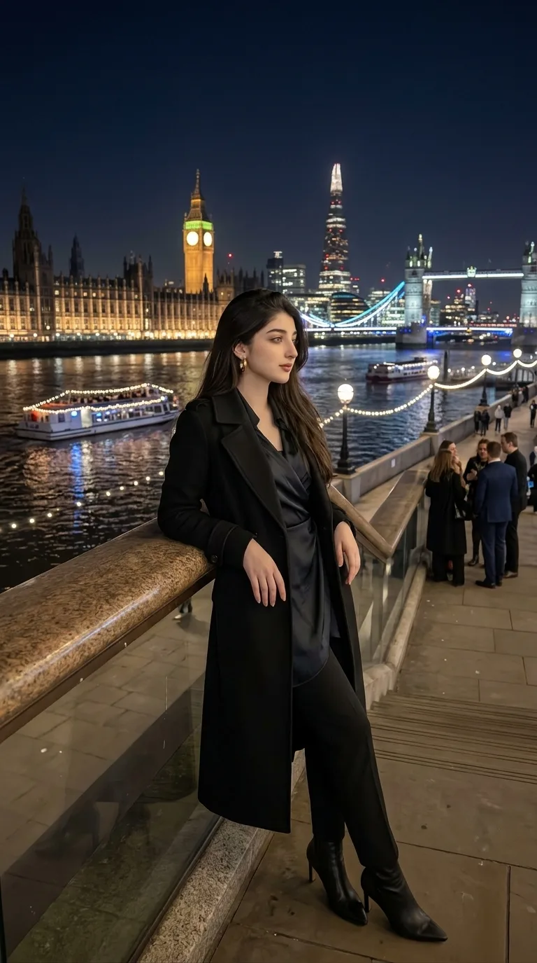 Lodon River Side Night Portrait