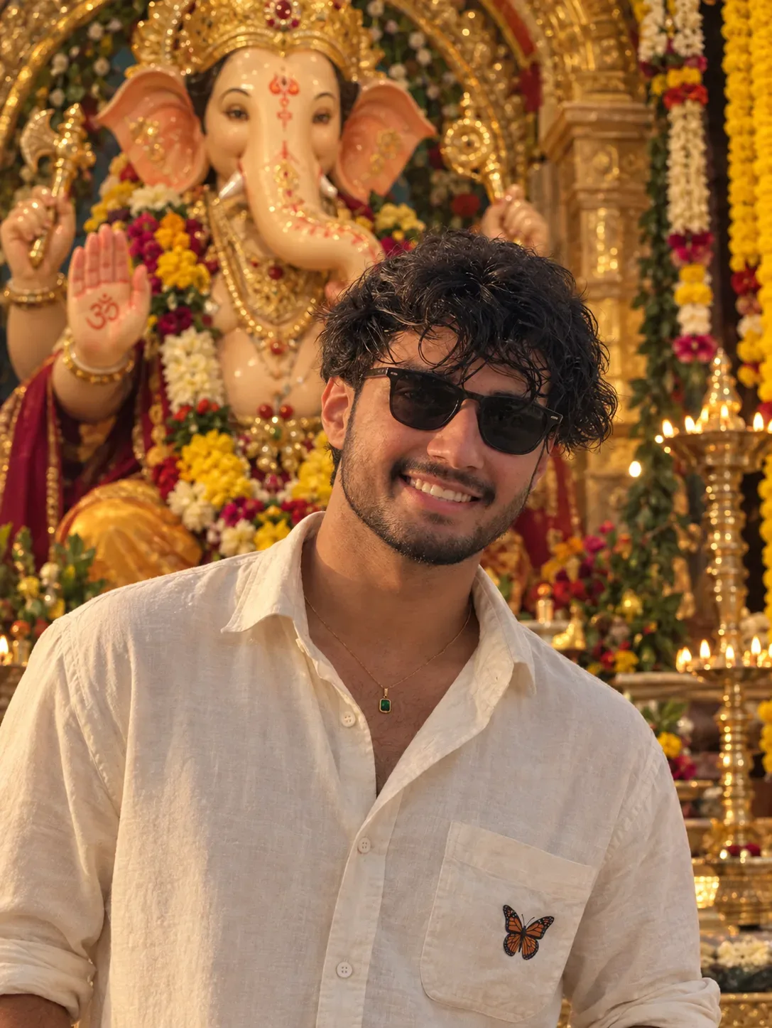 Ganpati Mandal Darshan AI Photo Prompt for Boys