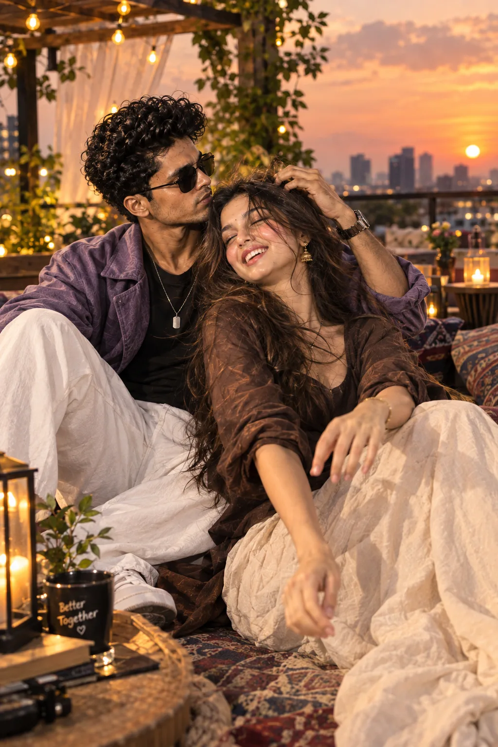 Romantic couple portrait of a luxurious