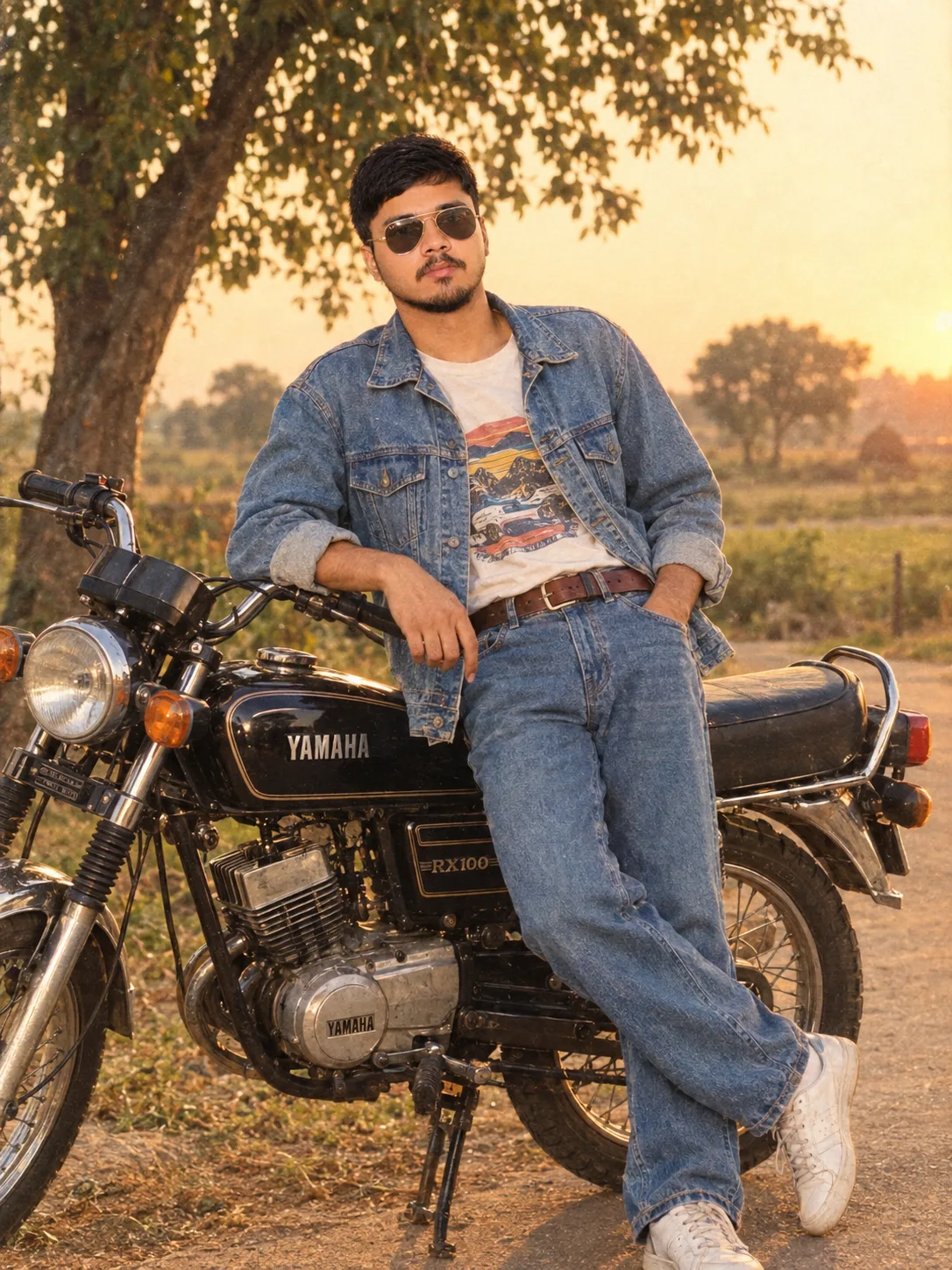 Retro Yamaha Vibes 🕶️🏍️ | 80s–90s Classic Style