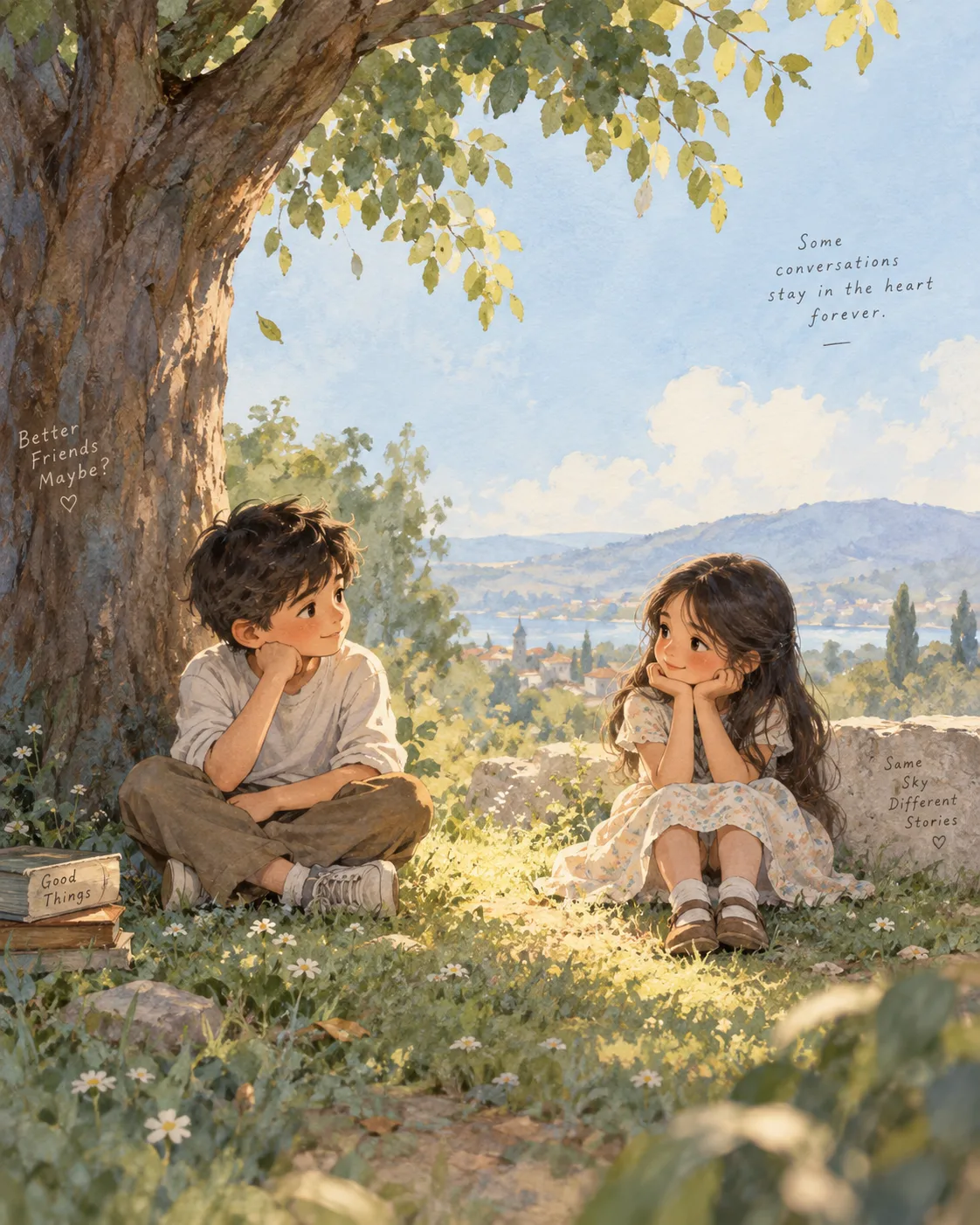 Ultra realistic cinematic portrait of a cute boy and girl