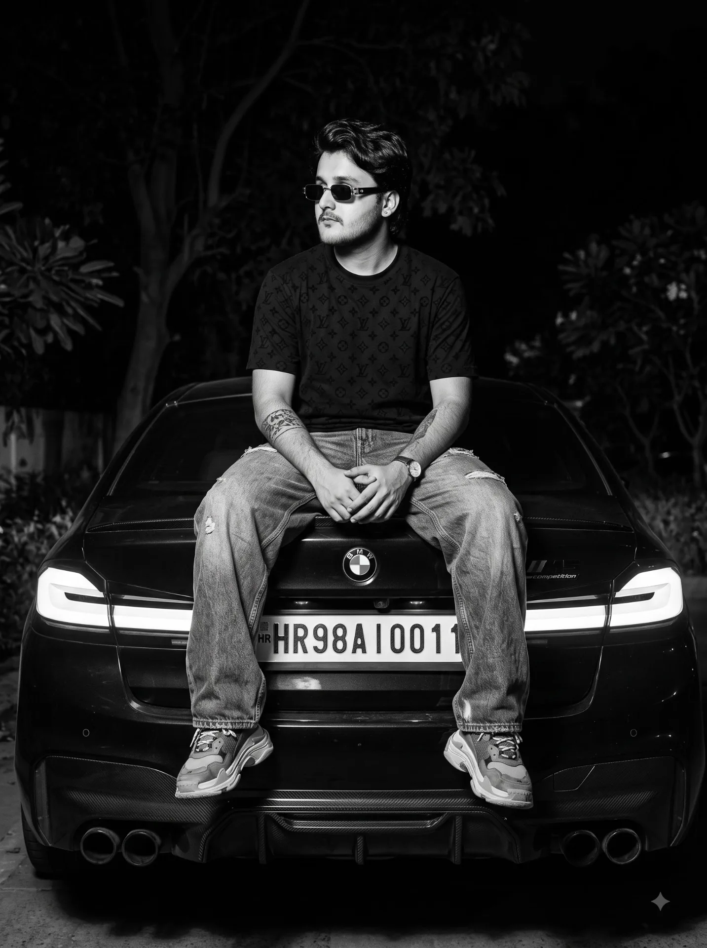 Night pose with BMW