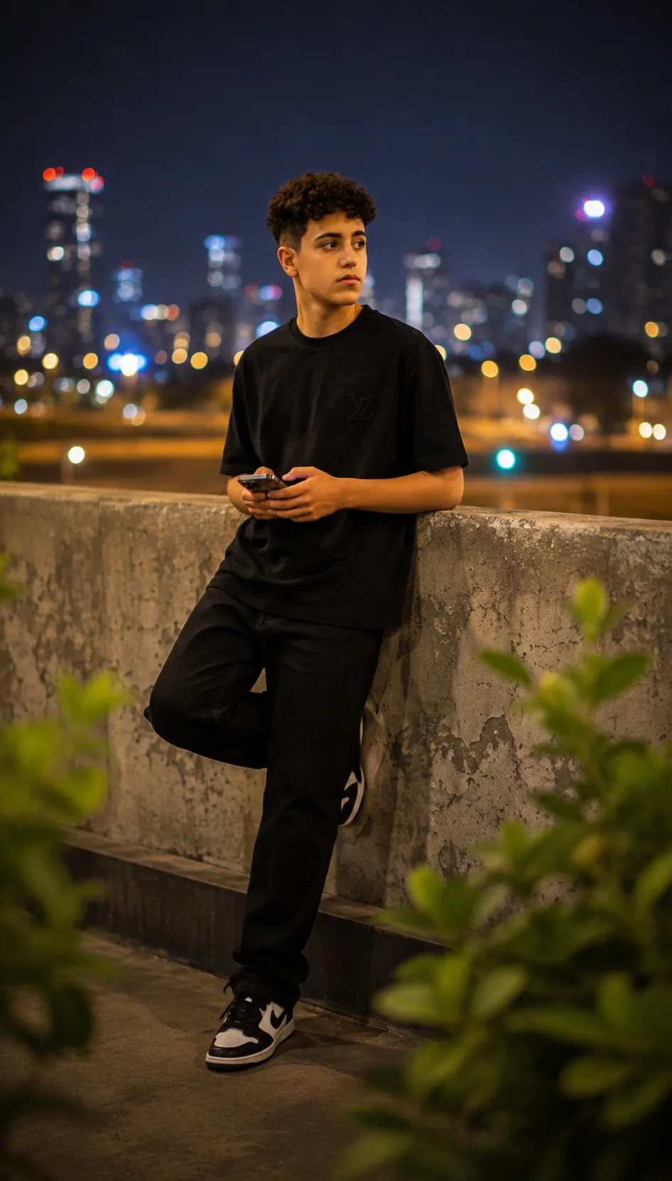 Urban Night Bokeh Portrait