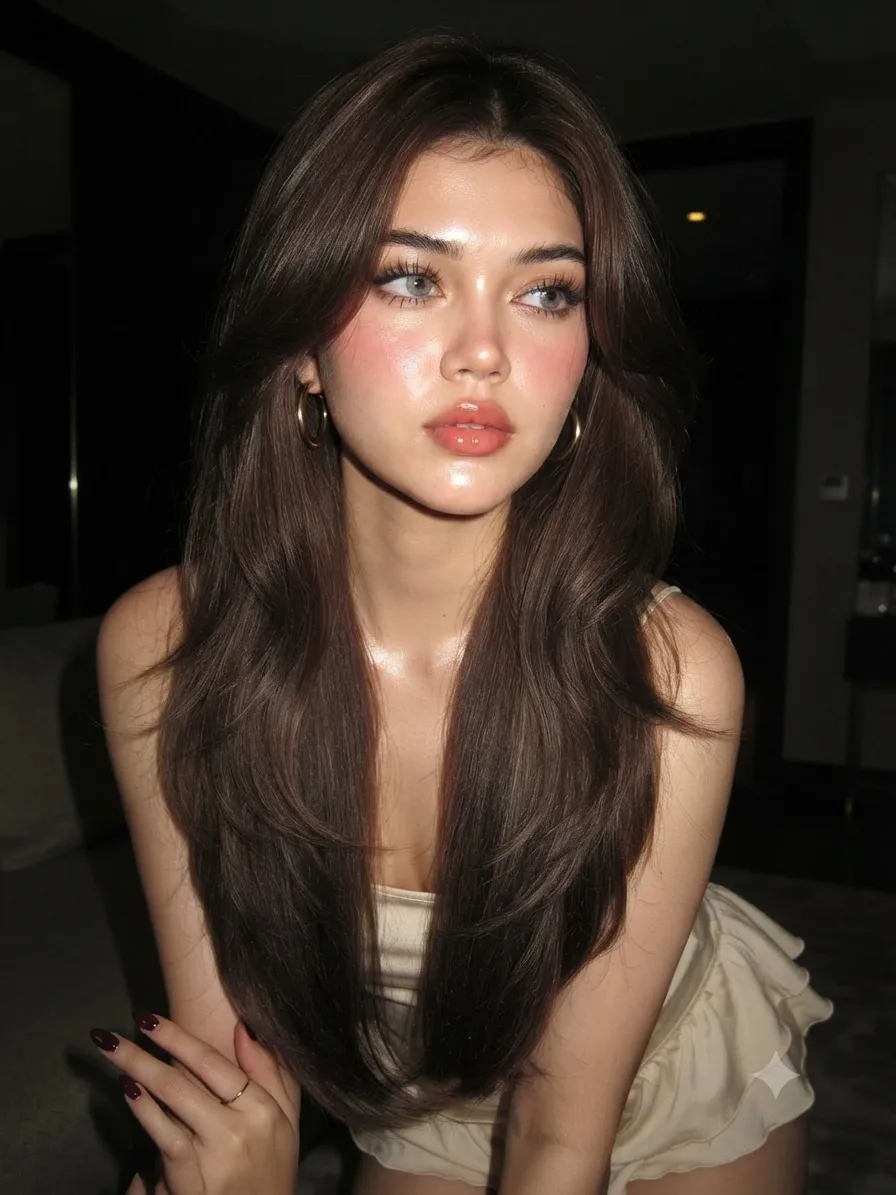 Ultra realistic close up beauty portrait of a stunning young woman