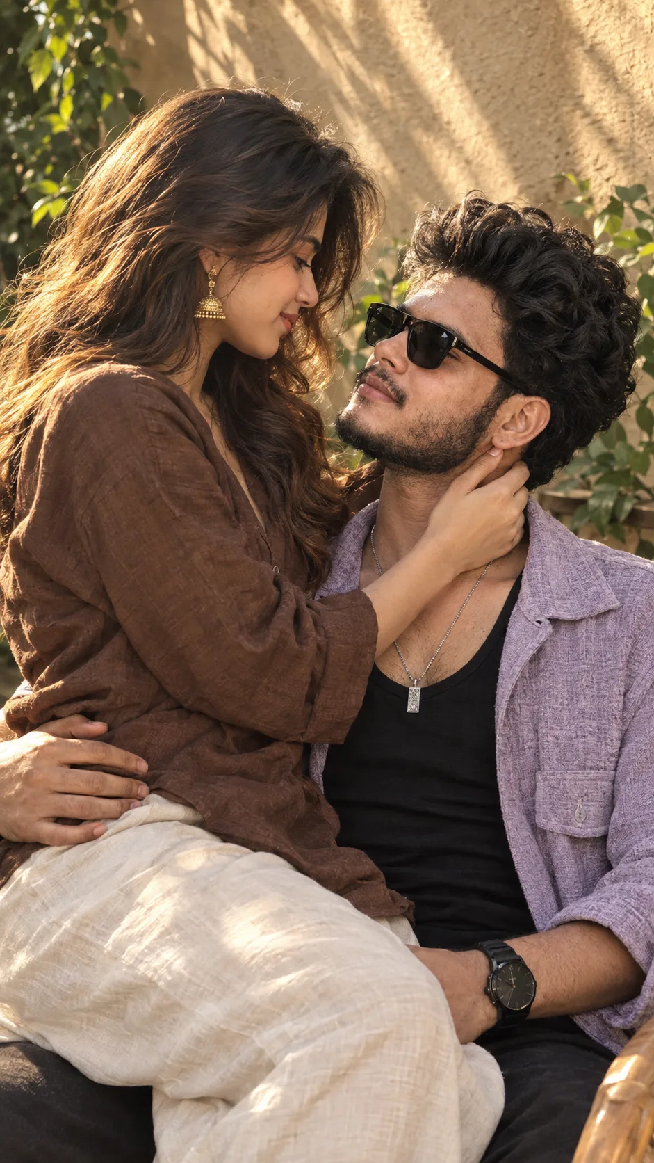 Intimate Outdoor Embrace – Soft Golden Hour Romance