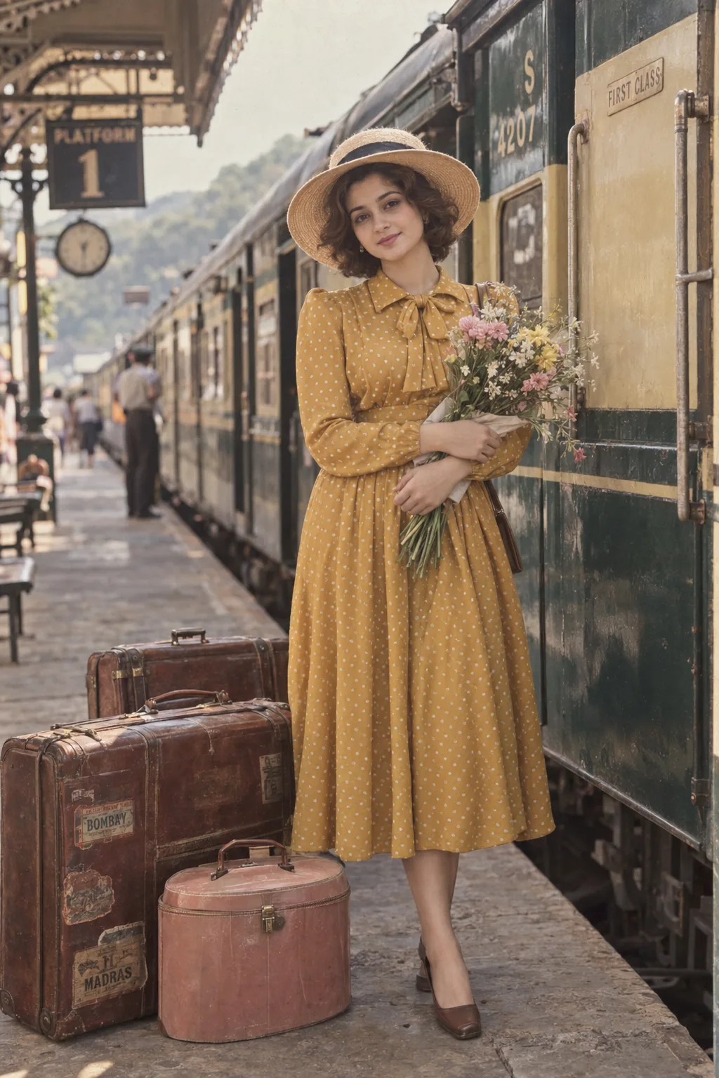 Ultra realistic cinematic retro portrait of a young lady