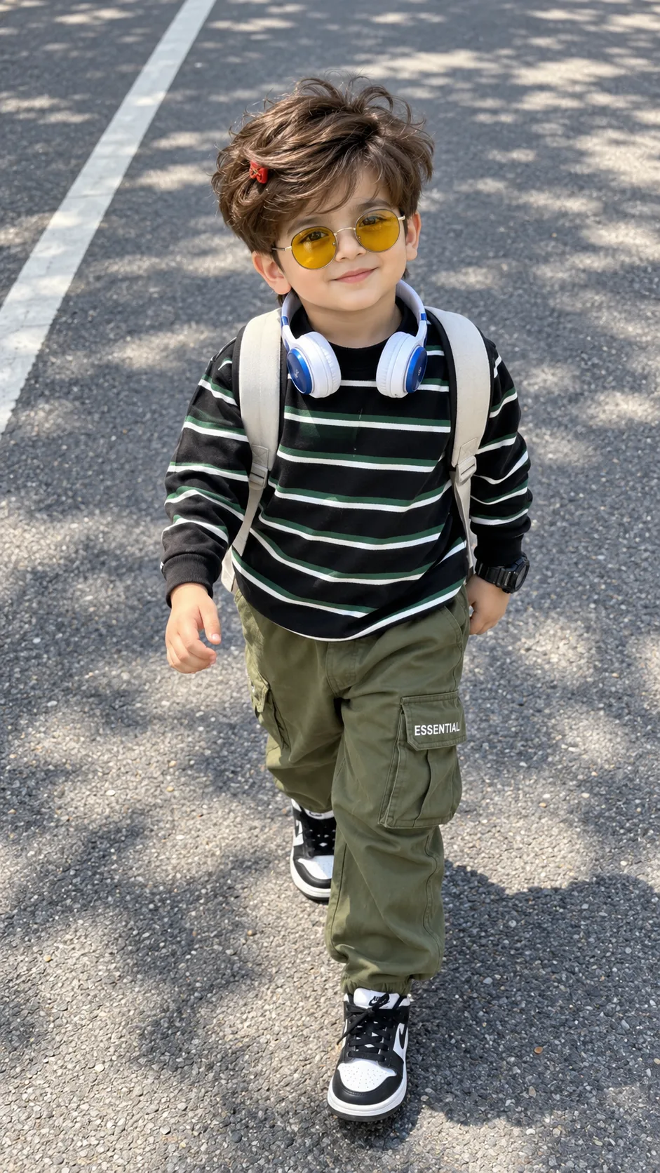 Toddler Streetwear Casual Outdoor Portrait Prompt