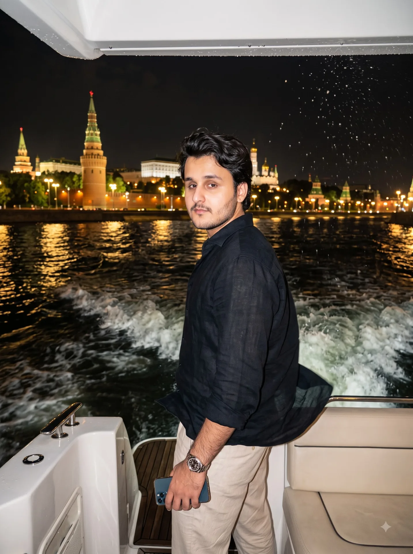 Night Moscow in Yacth